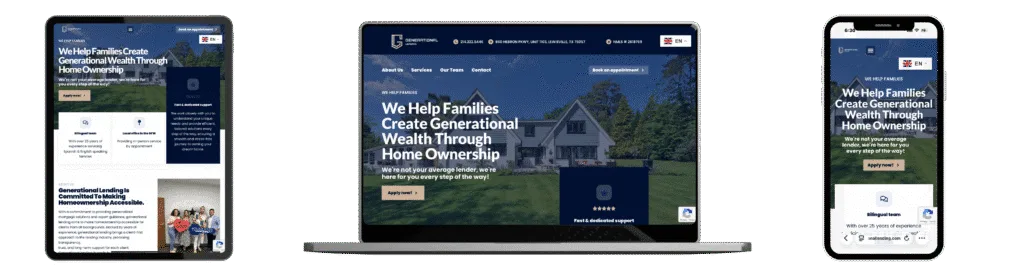 Home - Web Design 11 A mockup of a responsive website on an iPad, macboook, and an iphone